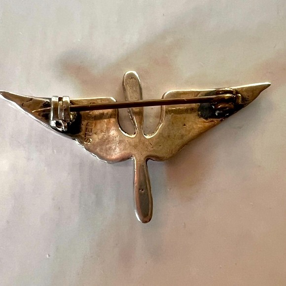 WWII US Army Air Corp Insignia Wings Pin Memorabilia Sterling Sweetheart Jewelry - Picture 9 of 13